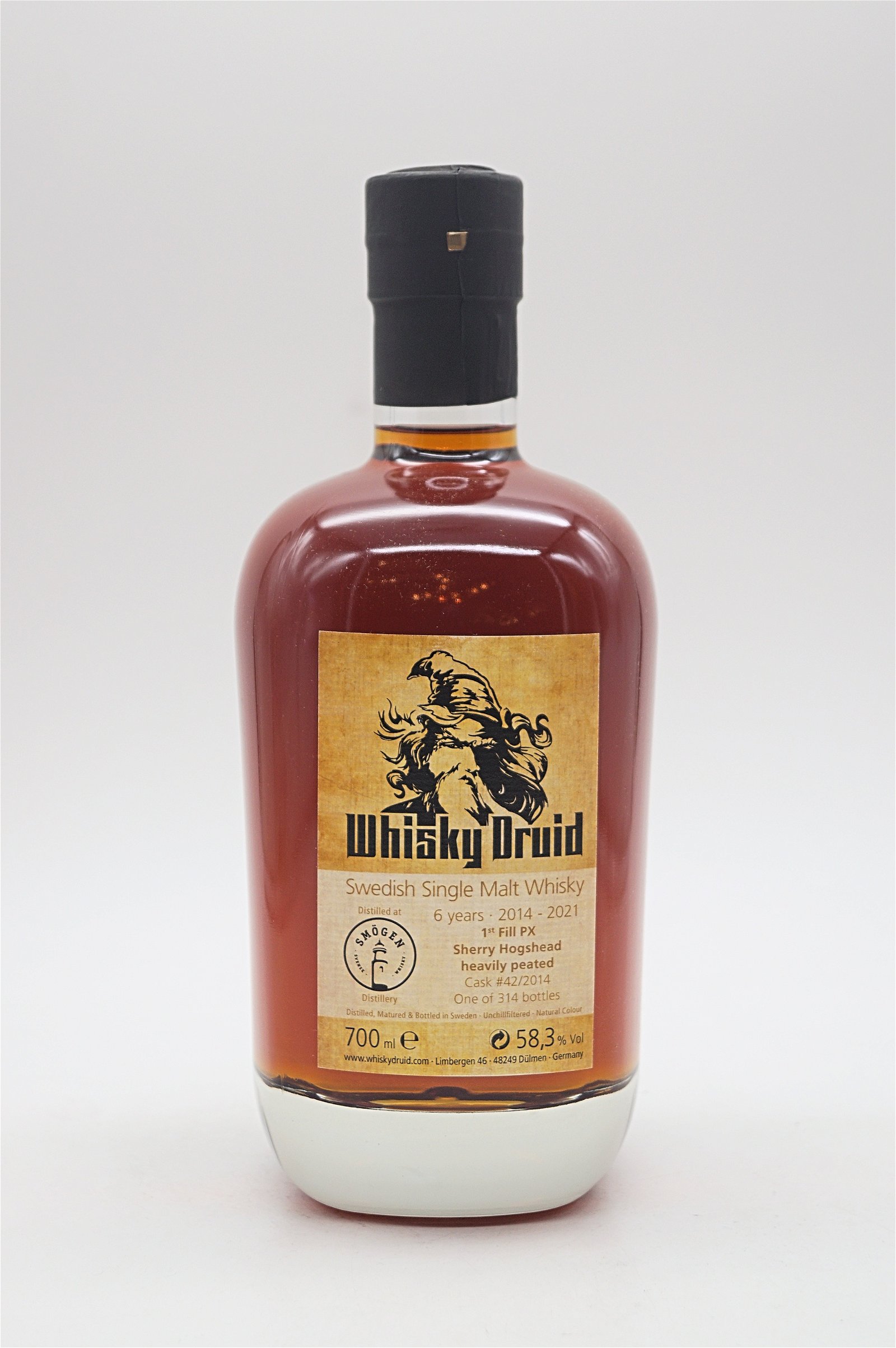 Whisky Druid Smögen 2014/2021 Heavily Peated PX Sherry Cask Single Malt Whisky