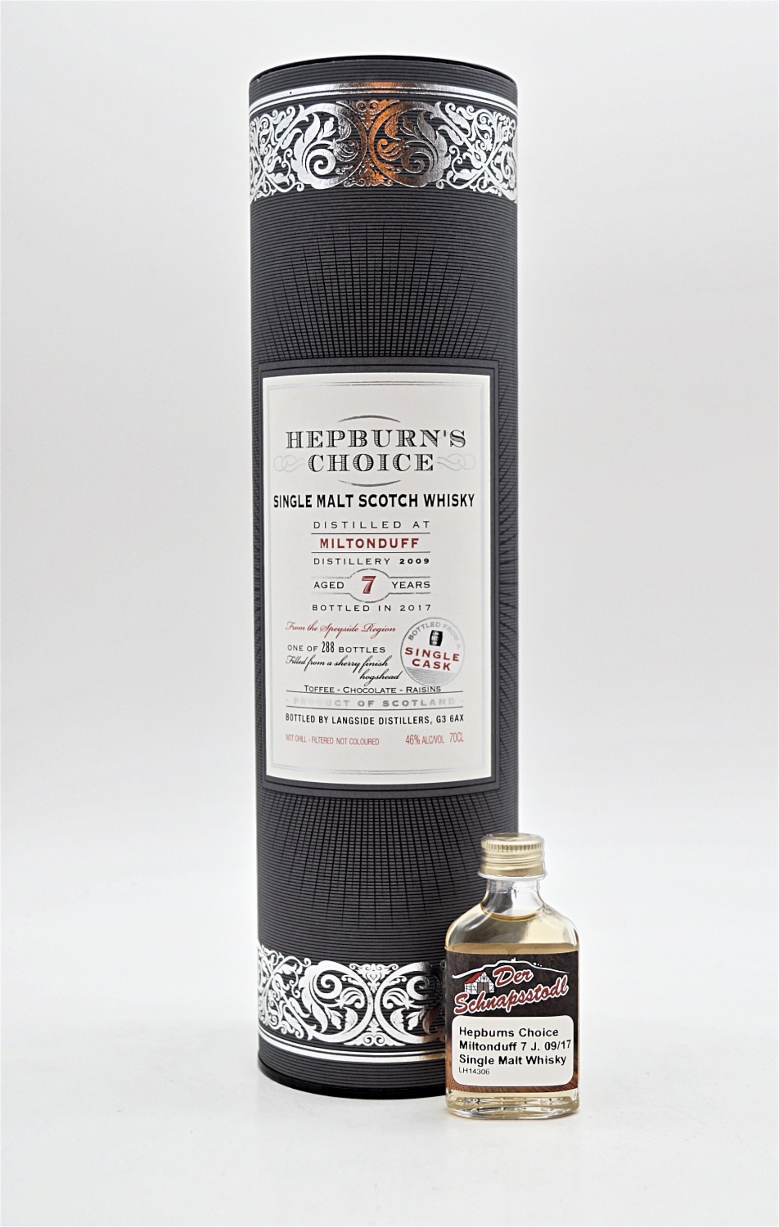 Hepburns Choice Miltonduff 7 Jahre 2009/2017 - 288 Fl. Single Malt Scotch Sample 20 ml