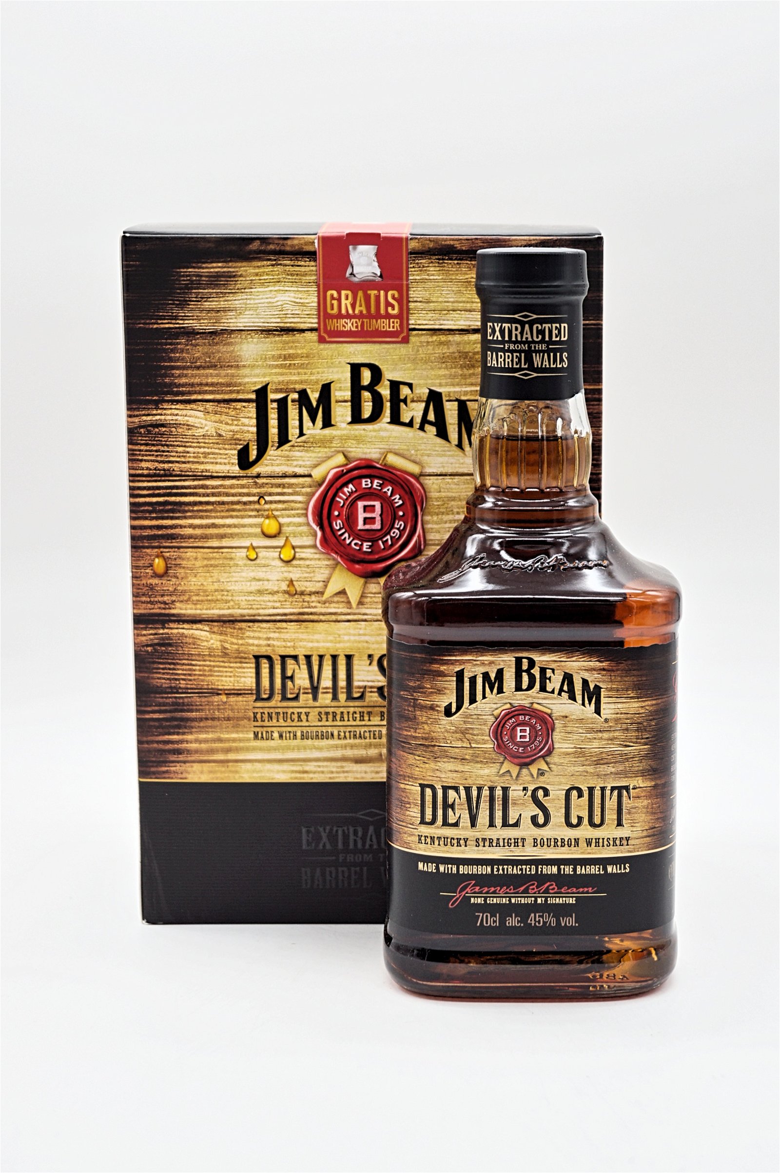 Jim Beam Devils Cut Kentucky Straight Bourbon Whiskey inkl. Tumbler
