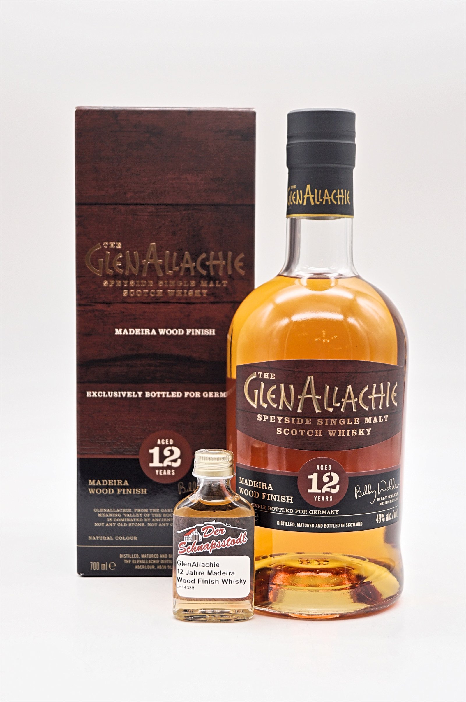 GlanAllachie 12 Jahre Madeira Wood Finish Speyside Single Malt Scotch Whisky Sample 20 ml