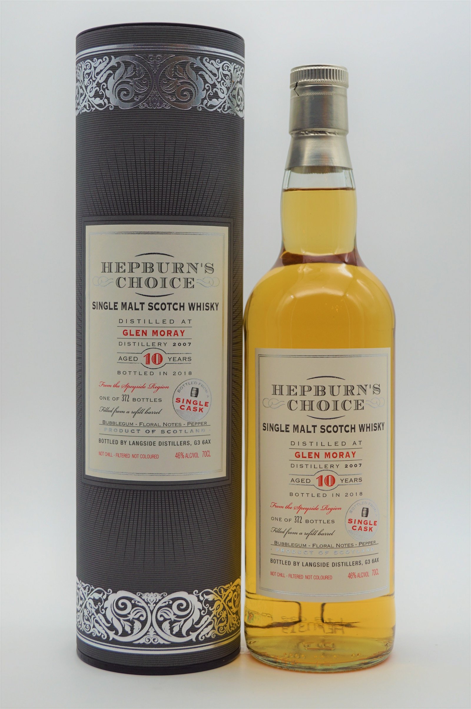 Hepburns Choice Glen Moray 10 Jahre 2007/2018 - 372 Fl. Single Malt Scotch