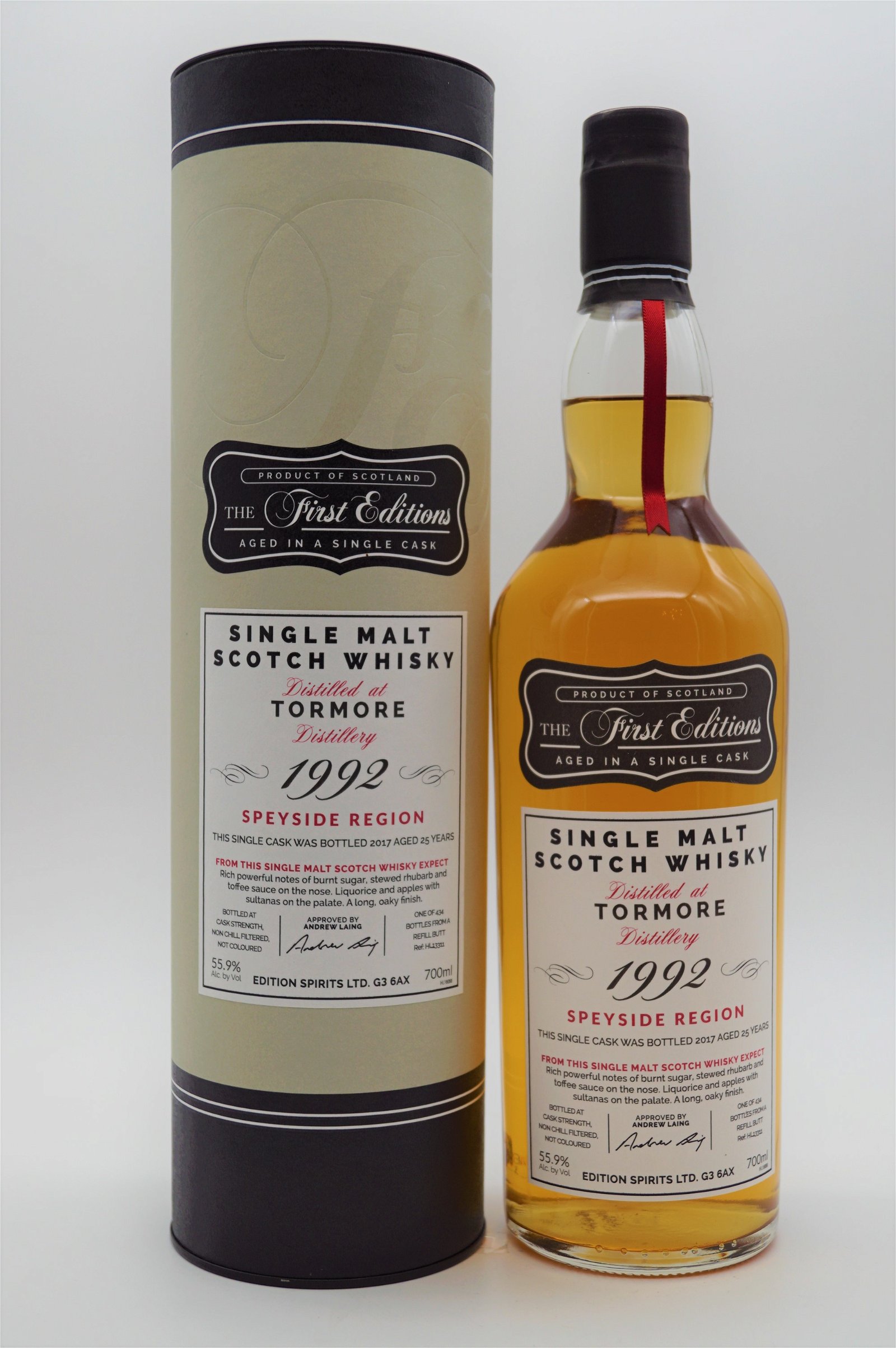 The First Editions Tormore 25 Jahre 1992/2017 434 Fl. Single Malt Whisky
