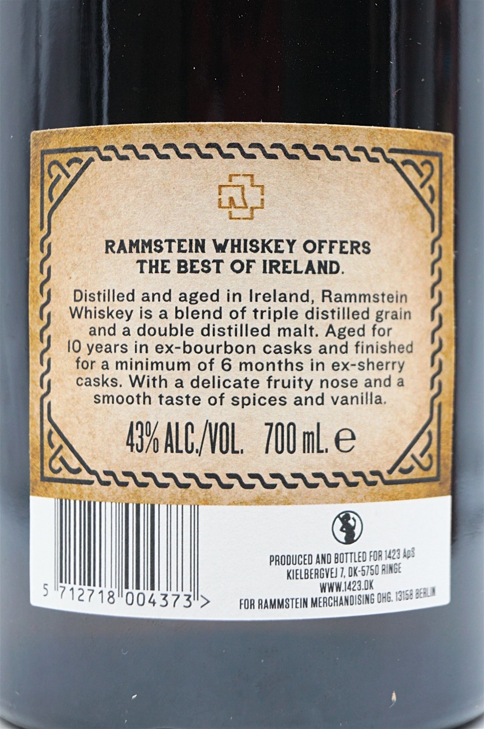 Rammstein 10 Jahre Sherry Cask Finish Irish Whiskey