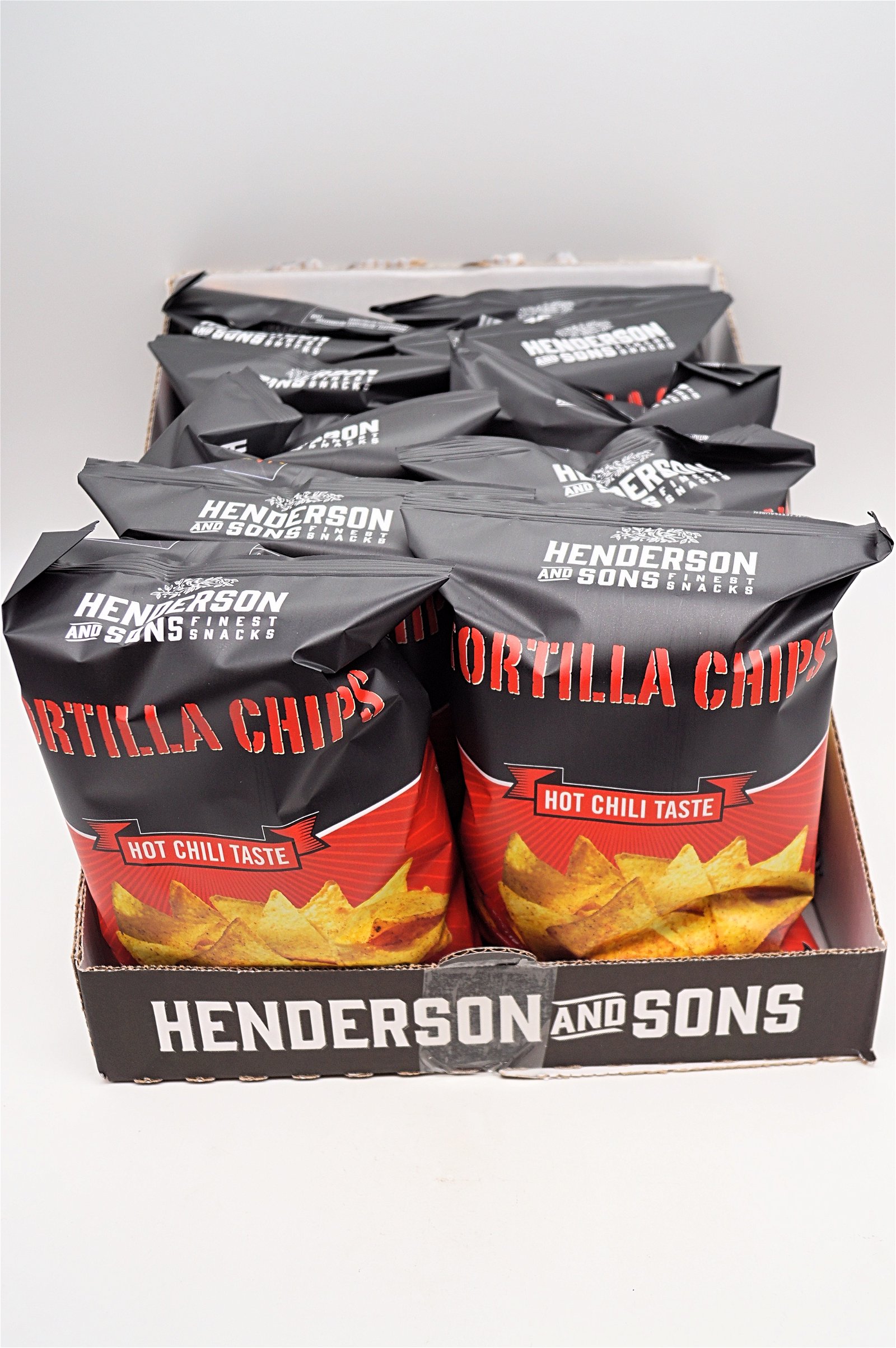 Henderson & Sons Tortilla Chips Hot Chili Taste 10x125g
