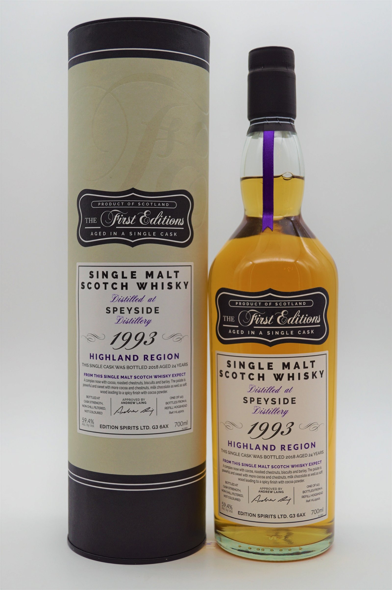 The First Editions Speyside 24 Jahre 1993/2018 123 Fl. Single Malt Whisky