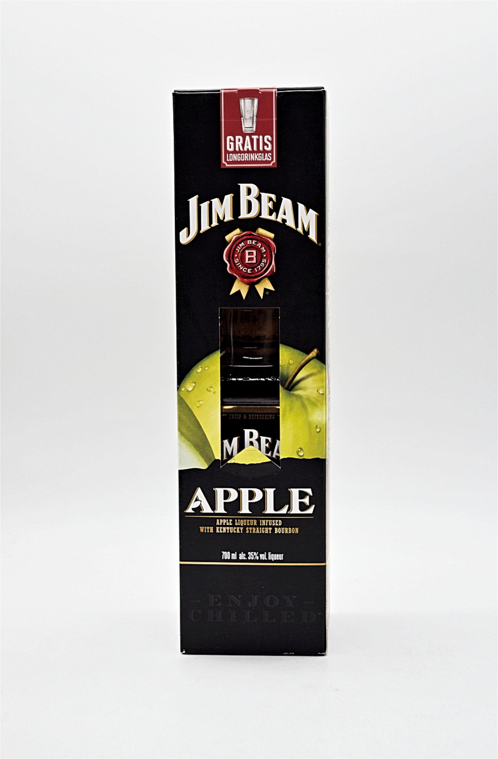 Jim Beam Apple Kentucky Straight Bourbon Whiskey + Glas