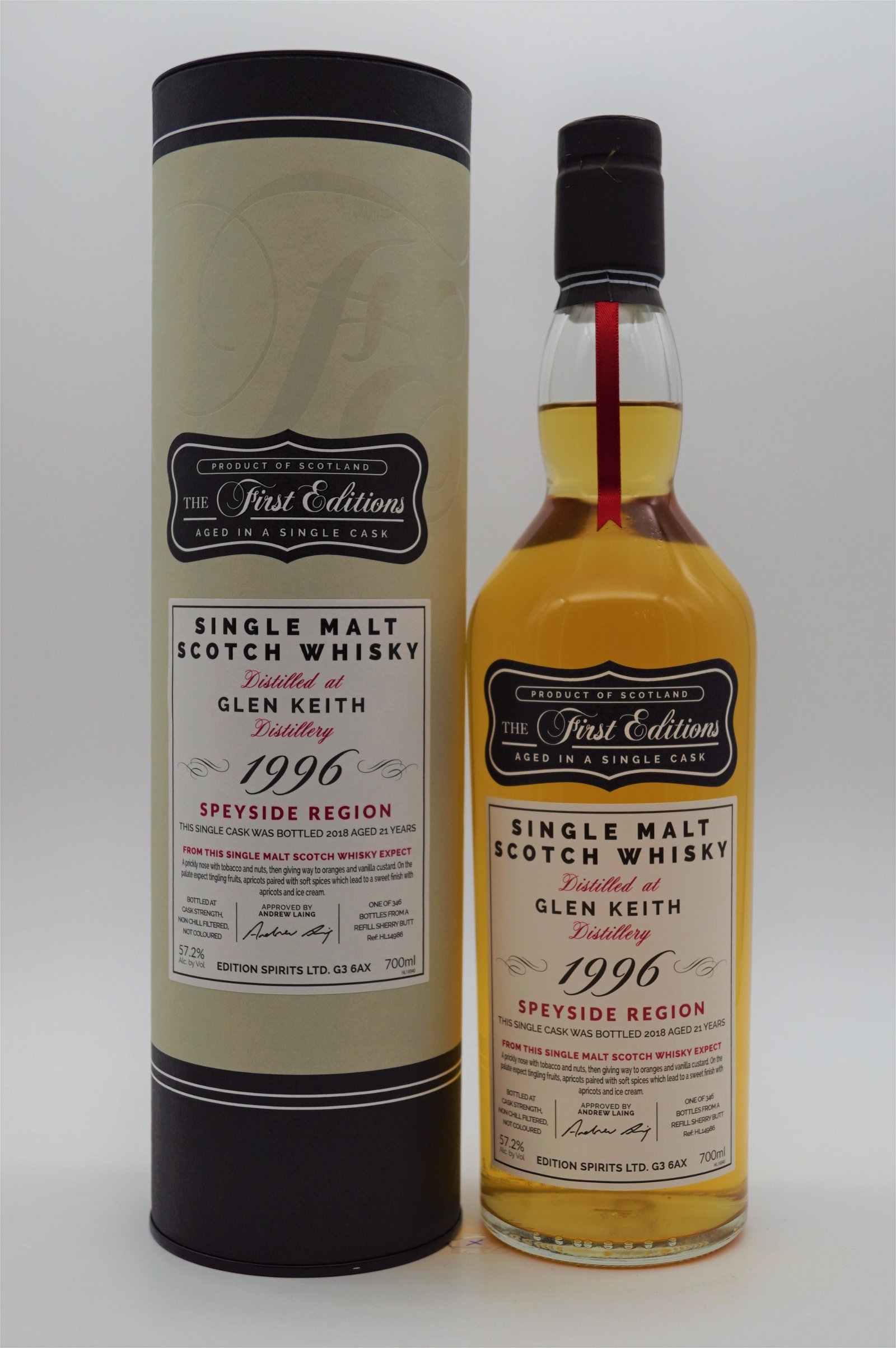 The First Editions Glen Keith 21 Jahre 1996/2018 346 Fl. Single Malt Whisky