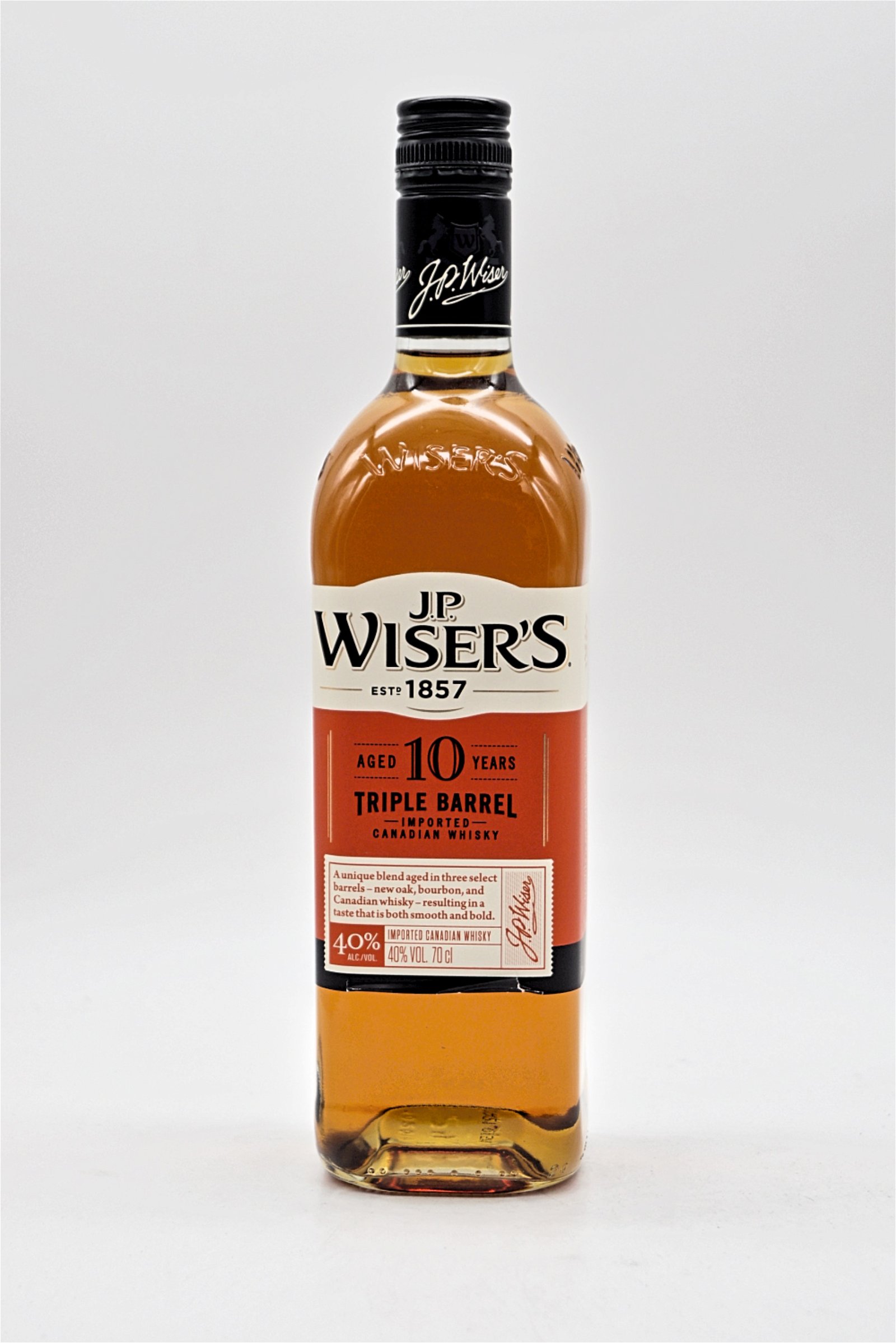 JP Wisers 10 Jahre Triple Barrel Imported Canadian Whisky
